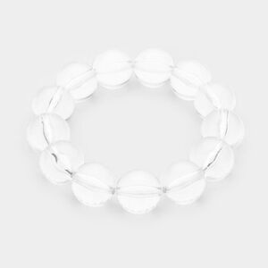 5/$25 Lucite Clear Ball Stretch Bracelet